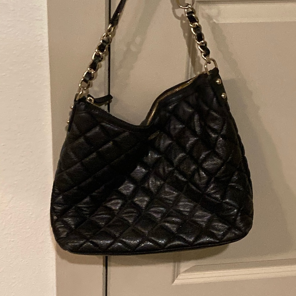 Kate spade black quilted shoulder bag